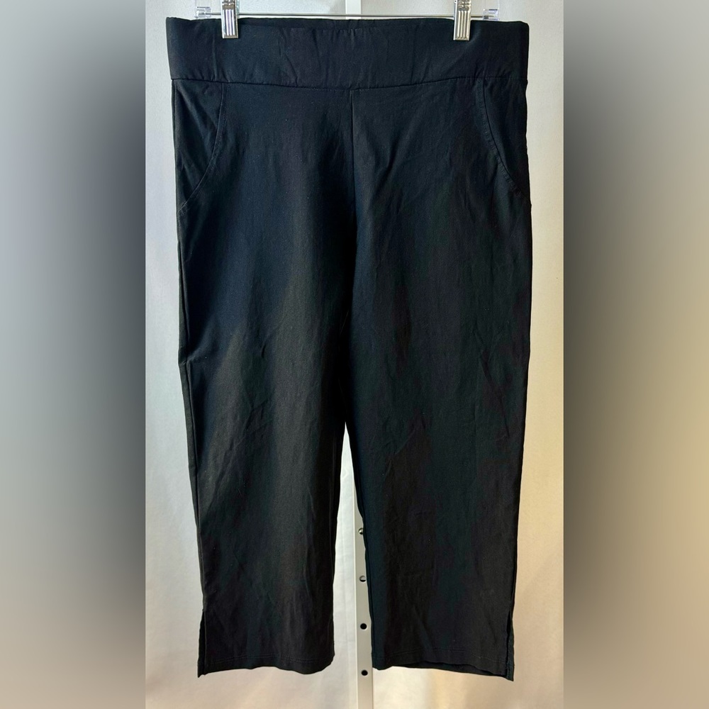 Vintage Lavish High Waisted Stretch Capris Rayon Nylon Spandex Blend Black Sz 1X - Picture 6 of 6